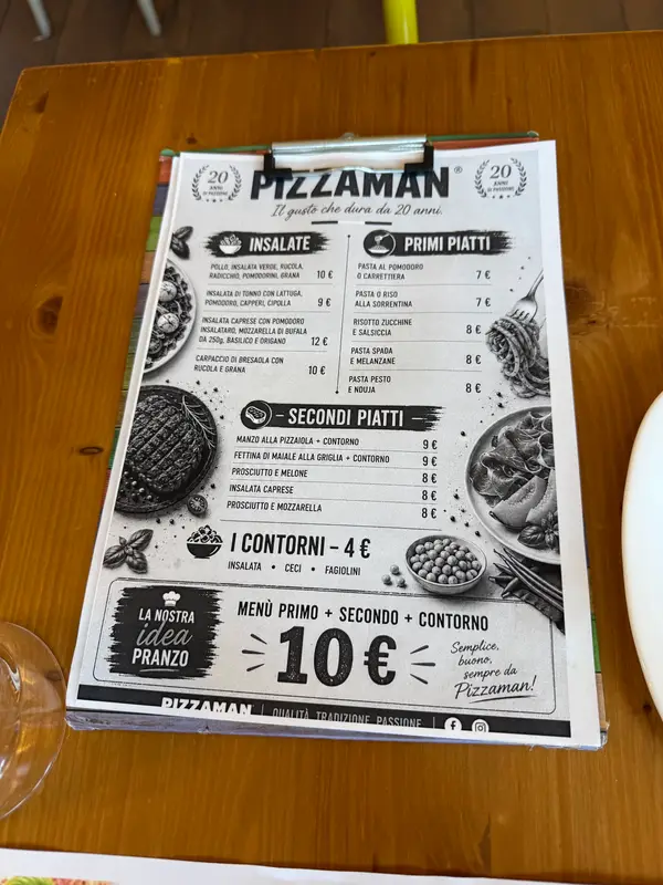 Pizzaman Menu