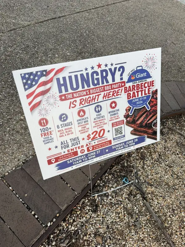 Hungry lawn sign